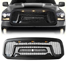 Grill For 2013-2018 Dodge Ram 1500 Front Grille Upper Bumper Mesh Wletters Led Grill For 2013-2018 Dodge Ram 1500 Front Grille Upper Bumper Mesh Wletters Led