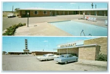 c1950's Hickman's Hotel & Restaurant Aspermont Texas TX, Dual View Postcard