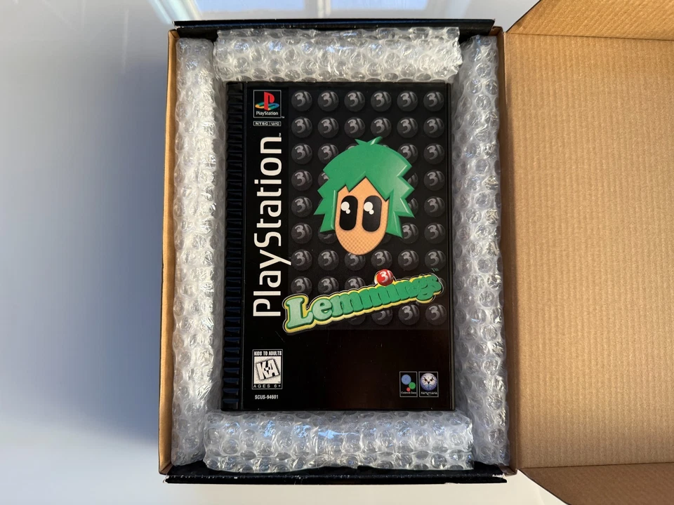 3D Lemmings PS1 Long Box - NTSC-U/C USA VGC CIB with Reg - Tracked - Image 2 of 4