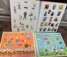 2 VTG 80s Sticker Album Books Puffy Scented CareBear Disney Huggabunch CPK Cute!