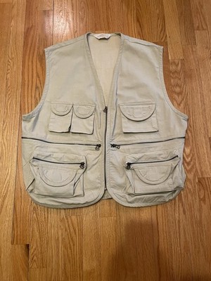 Vintage Lee Cooper Canvas Vest Sz XXL 80 s Fishing Hunting Hiking Camping Safari
