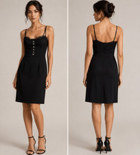 Dolce and Gabbana Vintage Black Dress Crystal Buttons, 42 (US M)