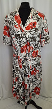 Marks&Spencer  floral print belted shirt dress Short Sleeve UK20 Ivory Classic