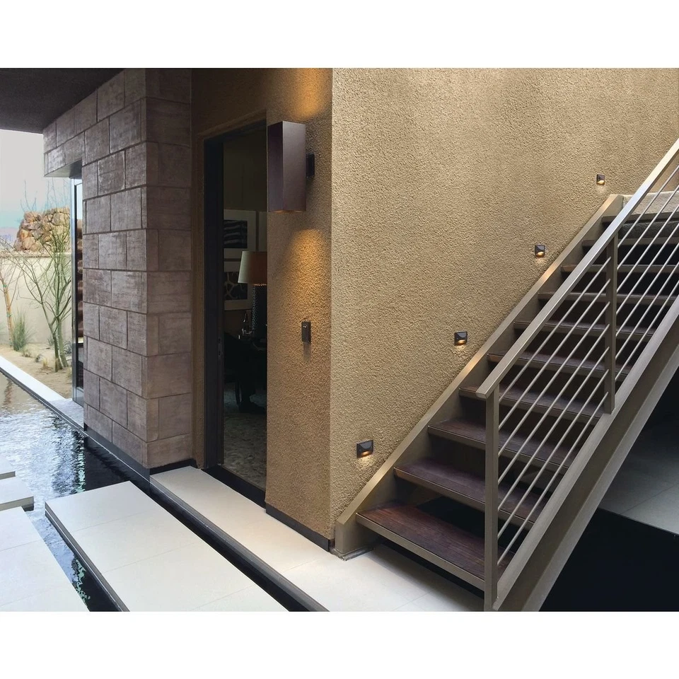 Linterna de pared cuadrada colección 6" aluminio exterior arriba/abajo luz bronce antiguo Foto 2 de 4