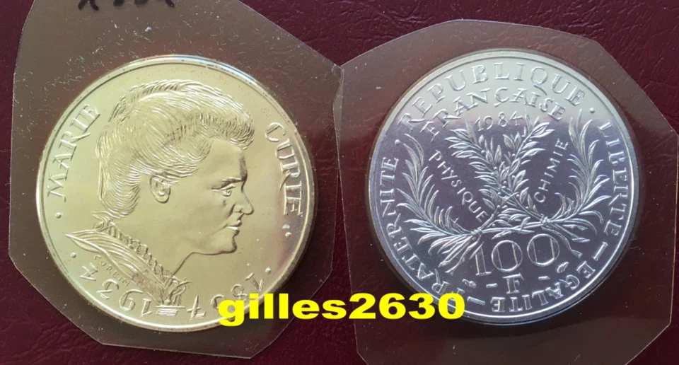 RARE : 100 francs MARIE CURIE argent 1984 neuve/scellée - Photo 1/1
