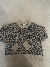 Abercrombie And Fitch Kids Girls Leopard Cheetah Print Sweater Size 13/14