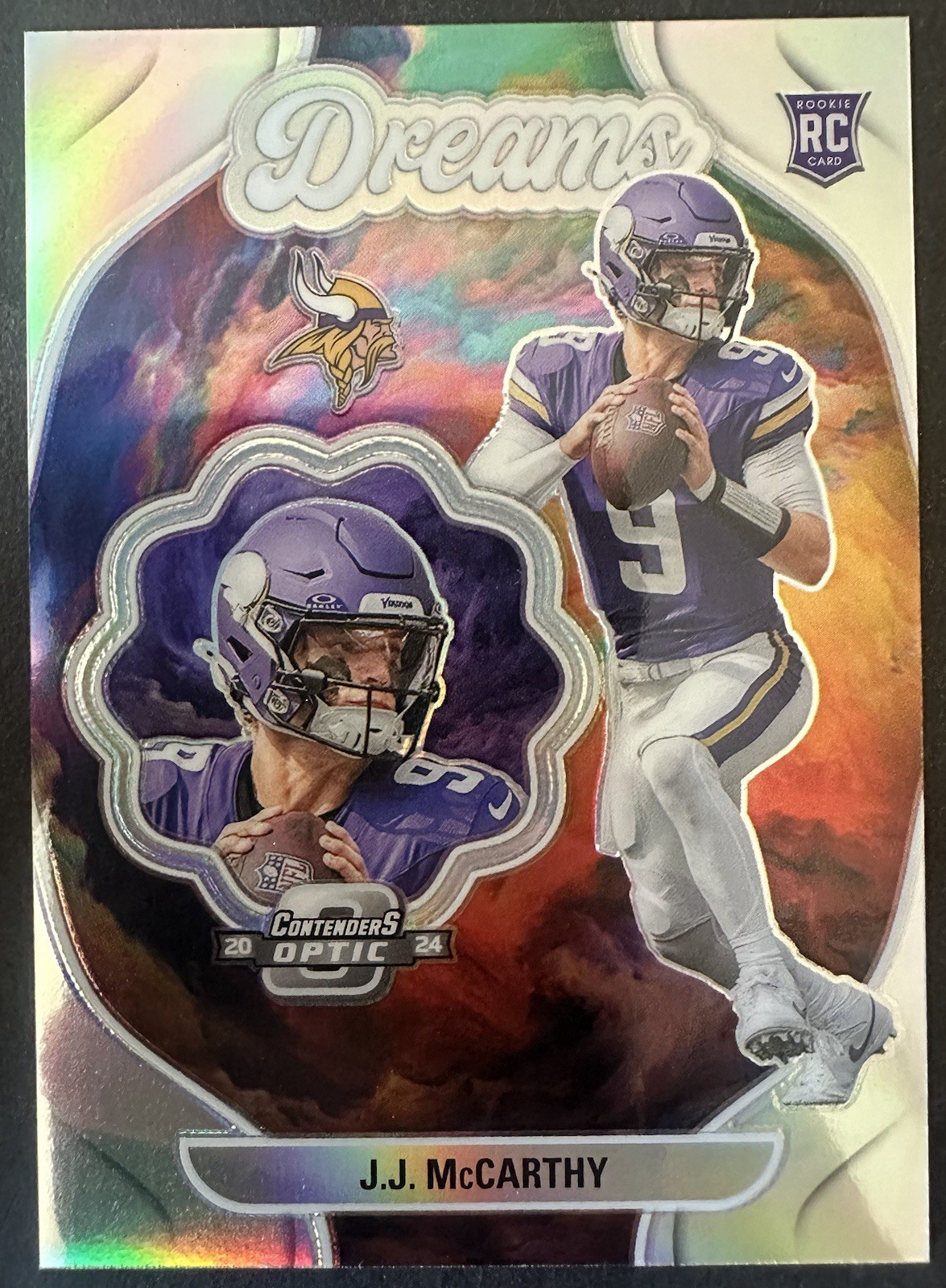 J.J. MCCARTHY 2024 CONTENDERS OPTIC DREAMS ROOKIE SILVER SSP RC