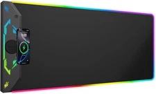 Gaming Mouse Pad RGB 35x15.8" Large Keyboard Desk Mat Magnetic Wireless Charging