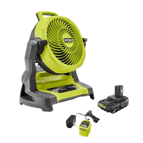 RYOBI ONE+ 18V Cordless 7-1/2 in. Bucket Top Misting Fan Kit w/Battery