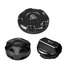 Brake Fluid Cap & Oil Filler Cap & Coolant Reservoir Cap For VW For Audi - Black