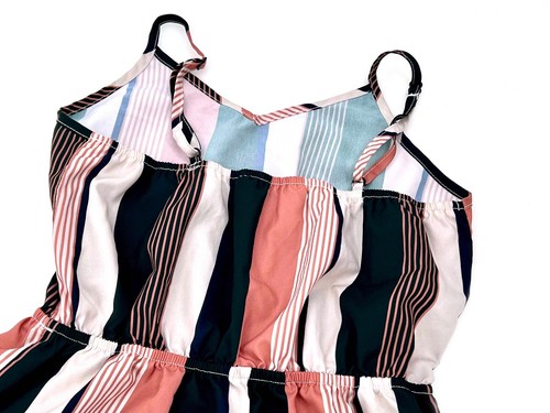 Girls' Sleeveless Striped Romper Multicolor Size 9Y - Picture 4 of 6