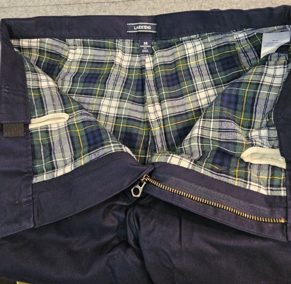 Pantalones chinos forrados de franela Lands End para hombre 36x29 ajuste tradicional Gorp senderismo azul marino Foto 4 de 4