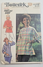 VTG 70s Butterick Sew Pattern 4068 Misses Pullover Top Shirt Pockets Sz 10 UNCUT