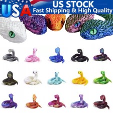3D Printed Animals Snake 24in Viper Snake Flexible Snake Fidget Toys Desk Decor
