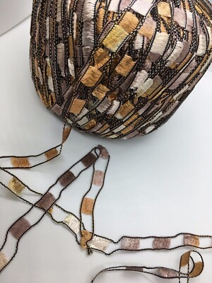 Berlini Ladder Ribbon Maxi Yarn #76 Caramel Mauve 50gr 98yds