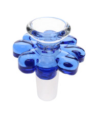14mm Flower Shape Glass Slide Bowl Slide Bowl Male For Water Pipe Bongs - Blue