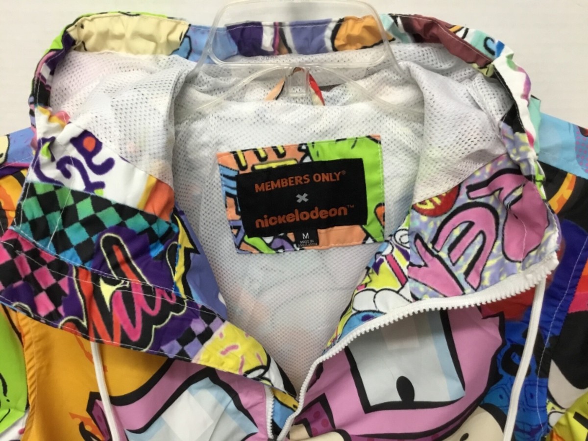 Members Only Nickelodeon Rugrats Hooded Windbreaker Jacket Mens