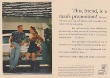 1957 Simoniz: This Friend is a Mans Proposition Vintage Print Ad