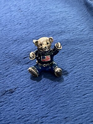 Ralph Lauren ブローチ　sterling silver 925 Vtg Ralph Lauren Sterling Silver 925 Blue Enamel USA Flag