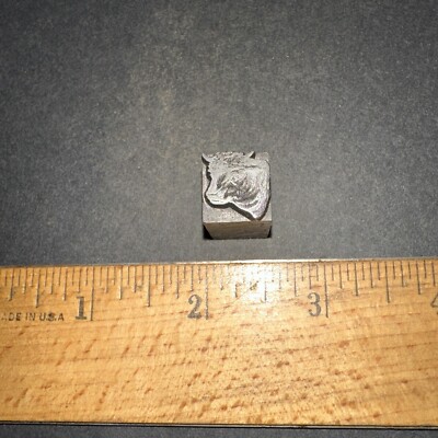 Printing Block   Cow/Bull   Lead Face, Small Size.