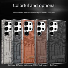 Premium Leather Case For Samsung Galaxy S25 Ultra S24 S23 Magnetic Stand Cover