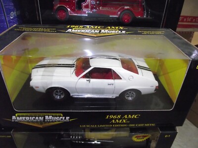Ertl 1/18 1968 AMC AMX white w/ black stripes NIB