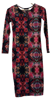 CANDY CRUSH. BNWT.  GORGEOUS PRINT JERSEY MIDI DRESS.  SIZE S/M