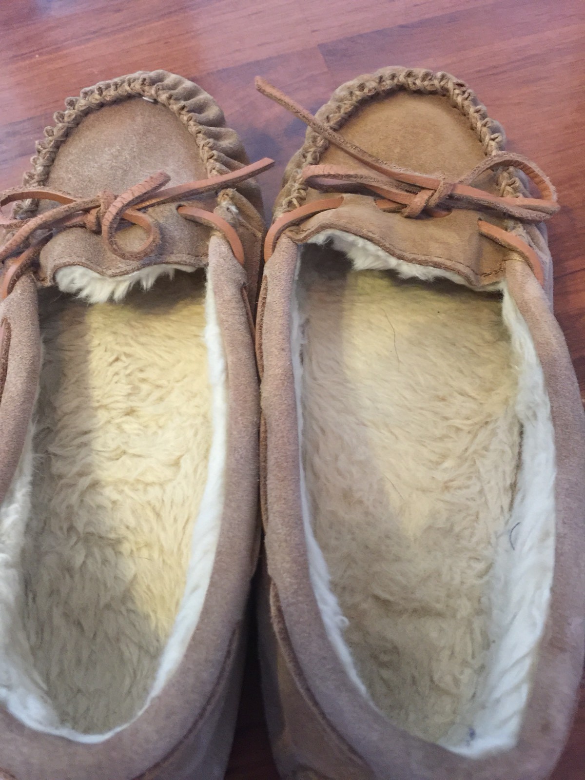 Womens Size 6 Cabelas Brown Leather Faux Fur Lined Slippers eBay