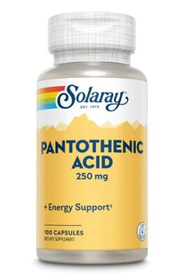 Pantothenic Acid 250 mg capsules - 100 veg caps -  Vitamin B5 or B-5