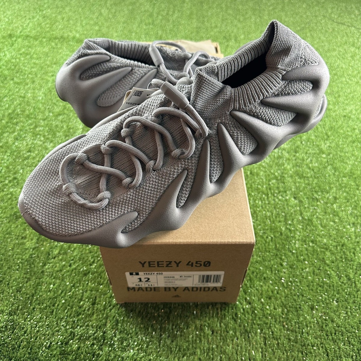 本*三様  YEEZY 450 グレー Adidas Yeezy 450 Stone Grey ID9446 Men's Shoes NEW IN BOX Men's