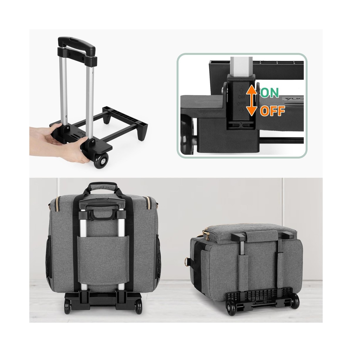 Borsa Per Insegnante Luxja, Con Scomparto Laptop 15.6" E Tasca A Fisarmonica - Nero, Poliestere
