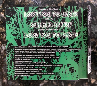 Type O Negative CD Single - Love You To Death 1996 Roadrunner Mail