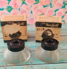 2x THE NON SPILL INK WELL NAVY CONTRACT FOUNTAIN PEN WELL preferred Products DG