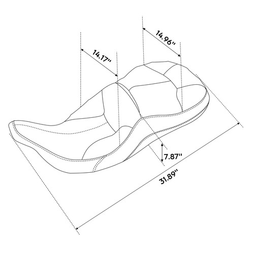 Cojín de asiento de conductor pasajero adecuado para Harley Touring Electra Glide Standard 97-07 - Imagen 4 de 11
