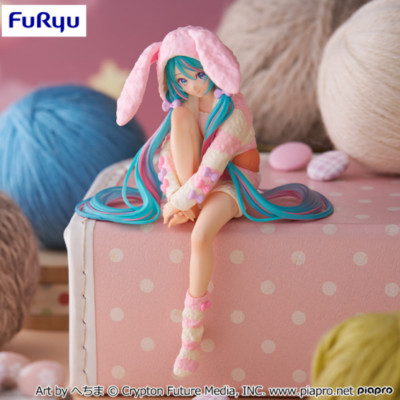 Hatsune Miku Noodle Stopper Figure FuRyu - Bunny Ear Pajamas ver. New Japan