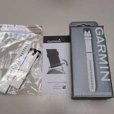 Garmin 010-13076-02 Schnellspanner 20 mm weiß mit schwarzem Hardwareband - KOSTENLOSER VERSAND!