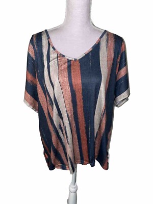 Emery Rose Shirt Striped Size 2XL