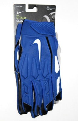 New Nike D-Tack 6.0 FG NFL Football Lineman Gloves Royal Blue White Mens 3XL