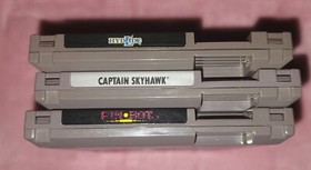 &iexcl;Lote de 3 grandes juegos de NES Hylide, Captain Skyhawk y Pin Bot! 