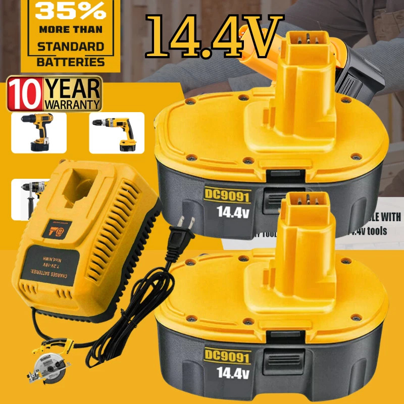 Batterie Compatible 14.4V 3000mAh Pour DeWalt DC833, DC835, DC930, DC935... - Marque Visiodirect, Neuve, Garantie 1 An
