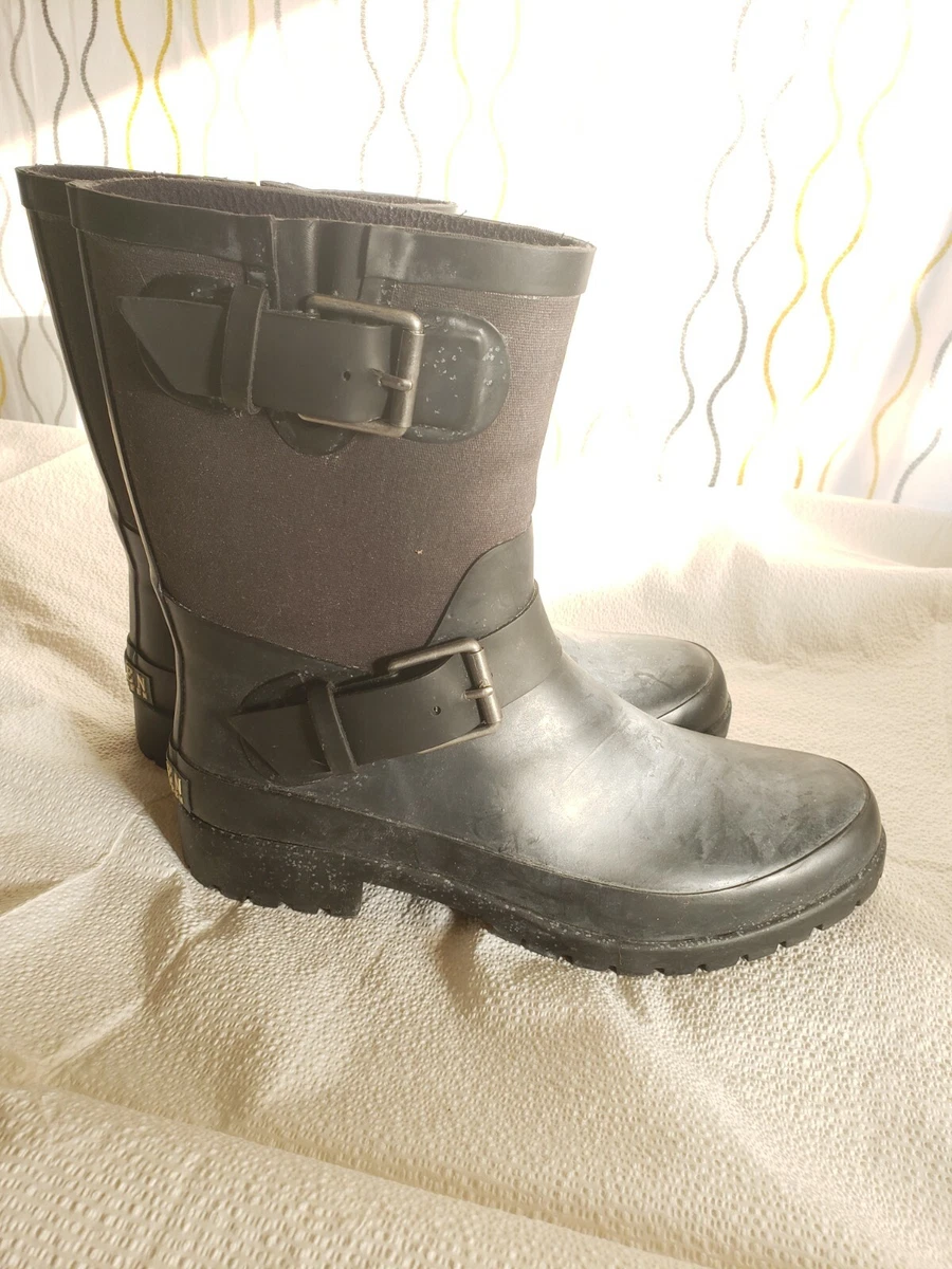Ralph Lauren Mora II Black Rain Boots Womens Size 8B eBay