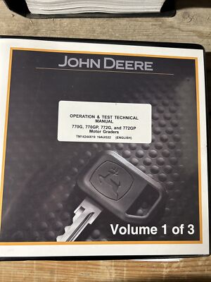 John Deere TM14244X19 Volumes 1, 2 & 3  772G/772GP Motor Grader Operation & Test