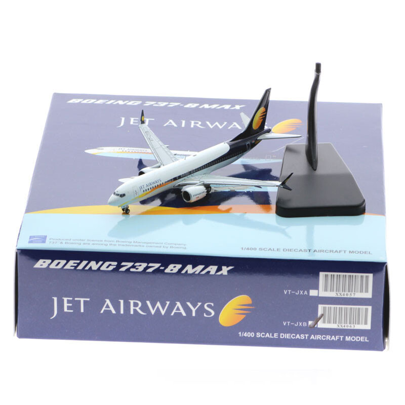 1:400 JC Wings Jet Airways Boeing737-8 Max Diecast Models