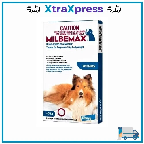 Milbemax Allwormer / Heartworm Tablets For Dogs Over 5kg - Picture 12 of 16