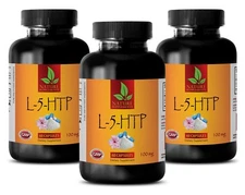 serotonin capsules - L-5-HTP - 5-htp supplements - 3 Bottles (180 Capsules)