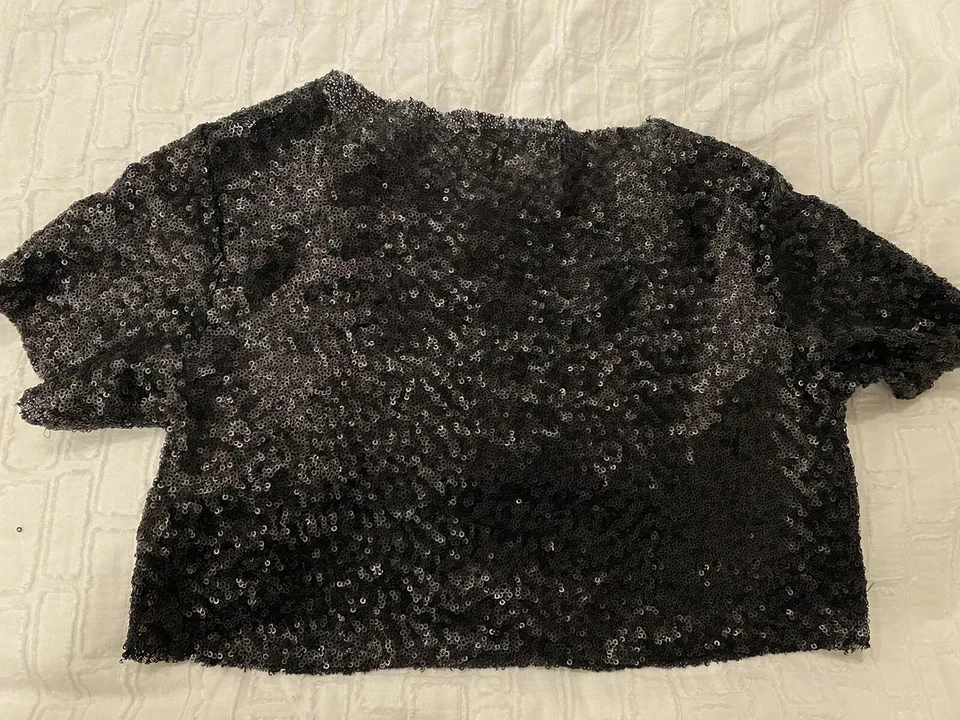 Camiseta Pierre Balmain Negra Cuentas Recortadas Talla XS Foto 3 de 4