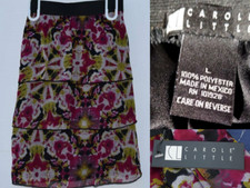 Carole Little Flouncy Tiered Floral Lined Skirt Size Large 31"-34"