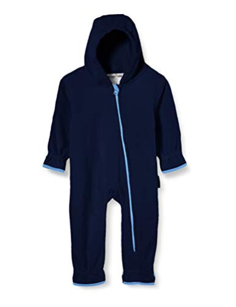 (TG. 86) Playshoes Fleece-Overall farblich abgesetzt Tuta da Neve, Blu (Marine 1