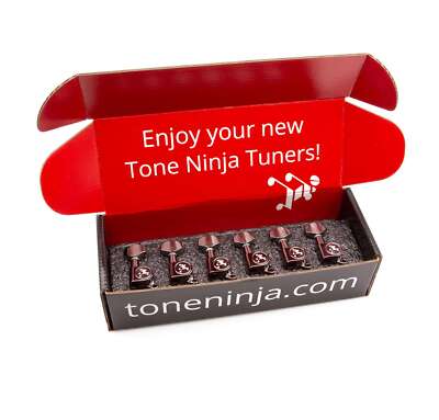 Genuine Tone Ninja Tuners, 6 Inline non-staggered, Black NIckel