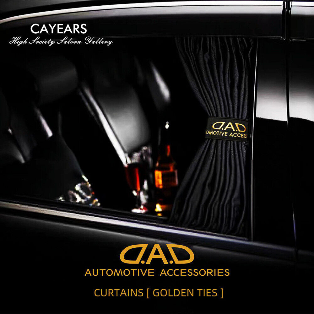 2Pcs JDM Gold DAD Black Luxury Car Curtains Window Shade Valance 6